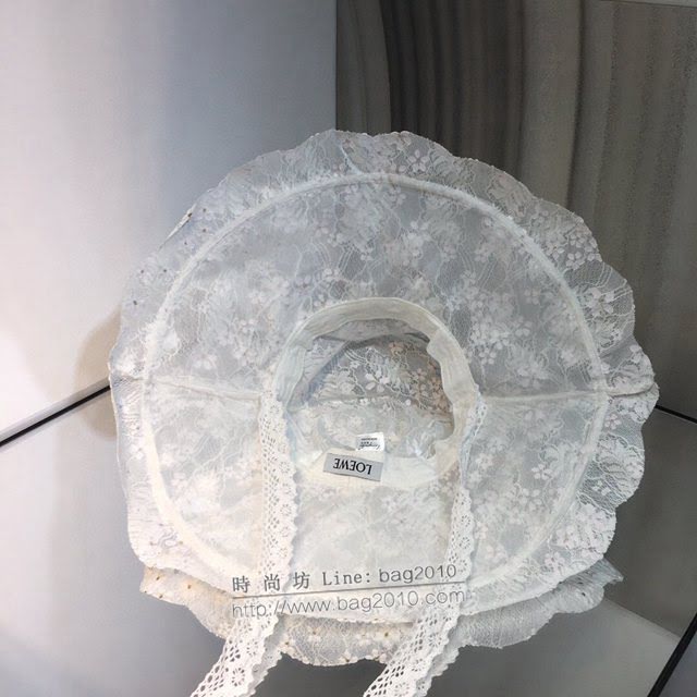 LOEWE新品女士帽子 羅意威小花帶繩蕾絲遮陽帽漁夫帽  mm1515